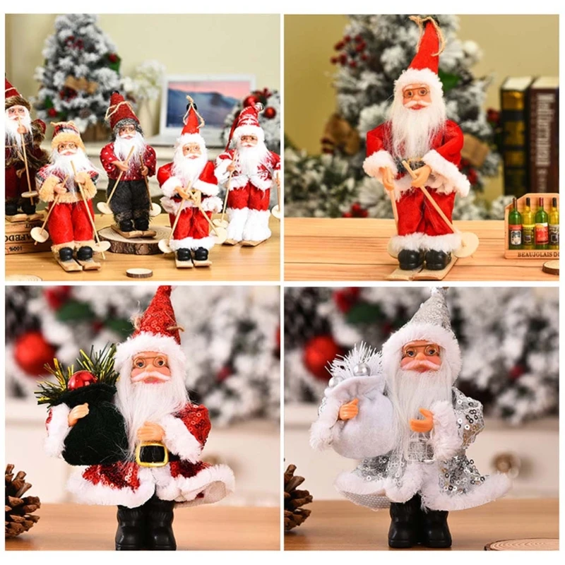 Рождественские сани лыжная кукла Санта-Клауса подвесные фигурки искусственные