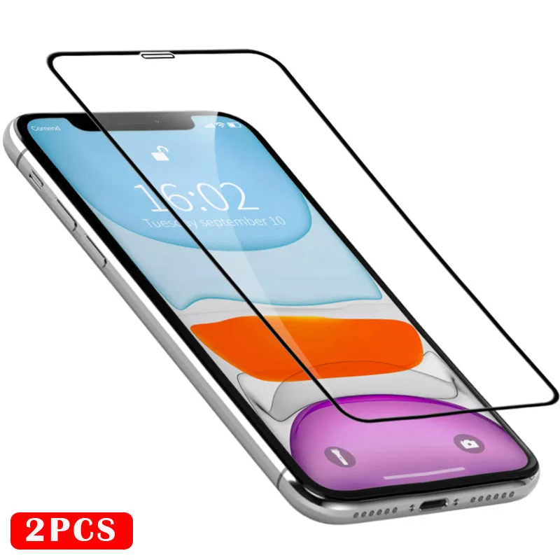 2 шт для iPhone XR стеклянная пленка для iPhone 7 6 6s 8 Plus Защита экрана для X XS MAX стекло для iPhone 11 Pro MAX стекло