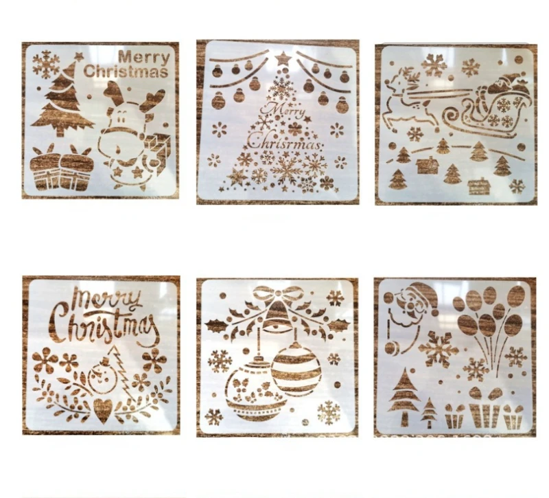 Трафарет с изображением снеговика Санта-Клауса | Канцтовары для офиса и дома