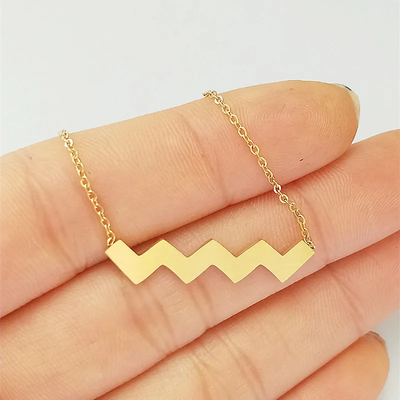 Летний ювелирный кулон с волной ожерелье для женщин из нержавеющей стали простой