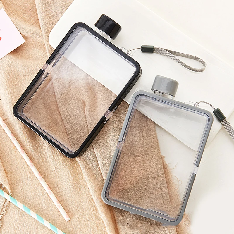 Плоская пластиковая бутылка для воды A5 мужчин и женщин индивидуальная