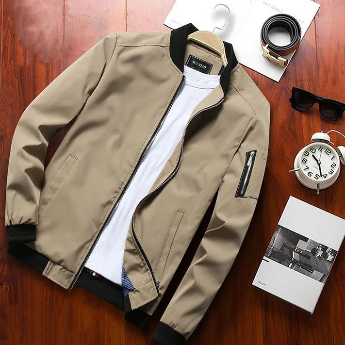 

2021 New Spring Black Bomber Jacket Men Streetwear Hip Hop Slim Fit Pilot Bomber Jacket Coat Men Jackets Plus Size 6XL