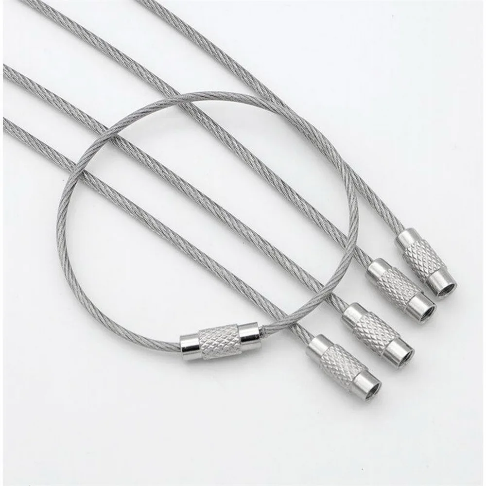 20 шт из нержавеющей стали трос брелки цепочки для ключей гибкие красочные