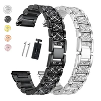 20mm 22mm diamond strap for samsung galaxy watch4 40 42mm women metal bracelet for huawei watch 3 pro stainless steel watch band