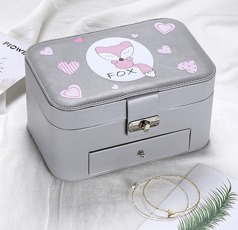 

candy color fashion women luxury jewelry box mini style leather Jewelry Storage Case for Home Travel girl gift 200807-32
