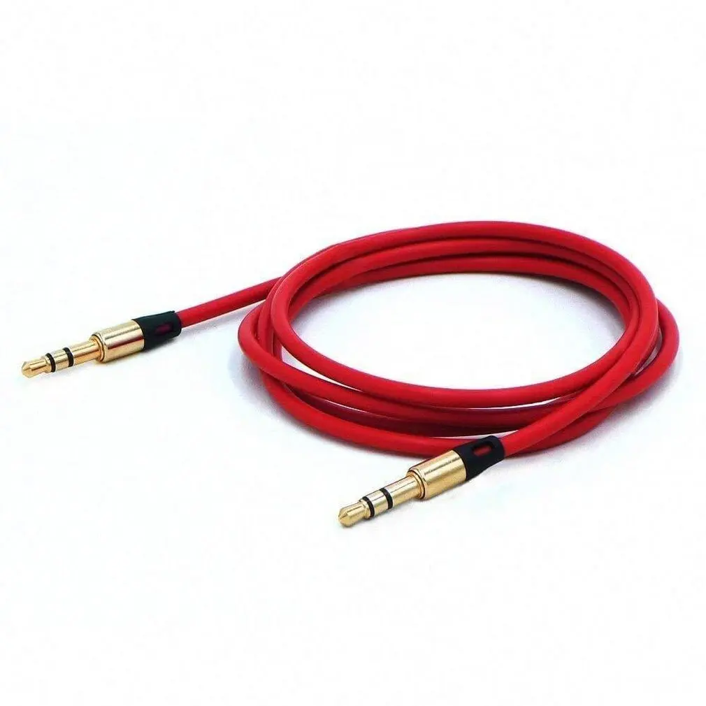 

3.5mm Male to 3.5mm Male Aux Cable Cord Car Audio Headphone Jack Red 3FT Cord