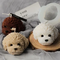 3d teddy dog soap mold diy candle wax silicone mold decorated gypsum resin craft mould chocolate mousse cake molds baking tools