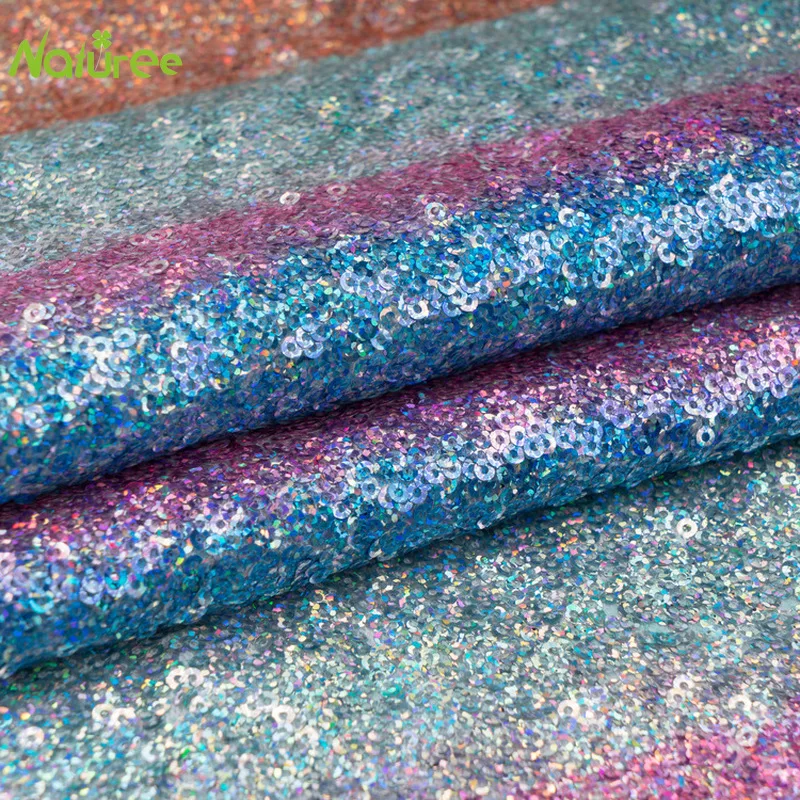 50 см * 130 Радужная разноцветная ткань с блестками модное платье для сцены свадьбы