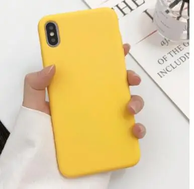 jiang yellow Wixcen матовый свежий Оранжевый Мягкий силиконовый чехол для телефона для Iphone 7 7plus 6s 8 Xs Max XR противоударный розовый однотонный конфетный, TPU чехол - Цвет: jiang yellow