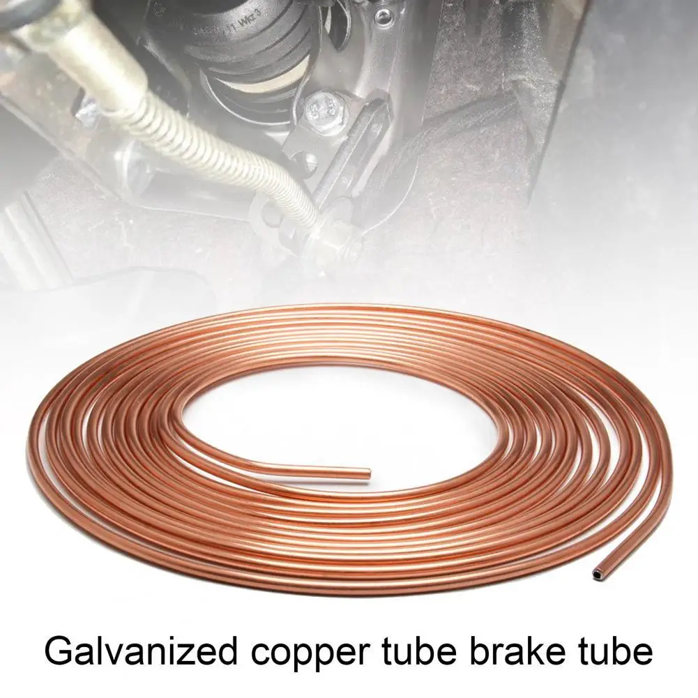 

30% Dropshipping!!25ft Zinc Plated Copper Brake Line Tubing Kit Universal Brake Line Coil Roll 16 Fittings for Vehicles