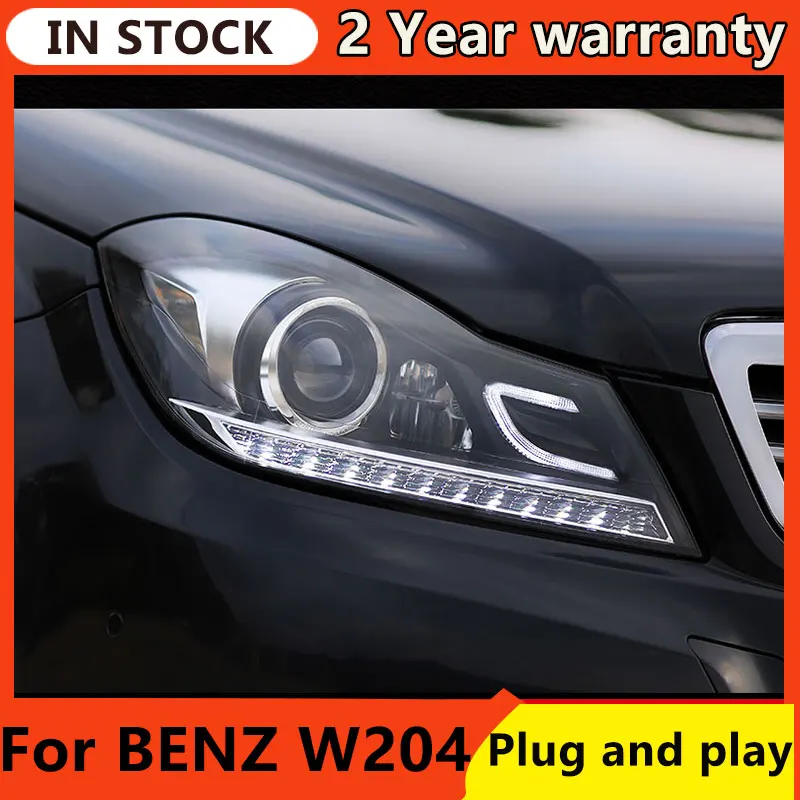

For Car BENZ W204 Headlights 2011-2014 DRL Day Running Light LED Bi Xenon Bulb Fog Light Car Accessory C180 C 200 C260 Head Lamp