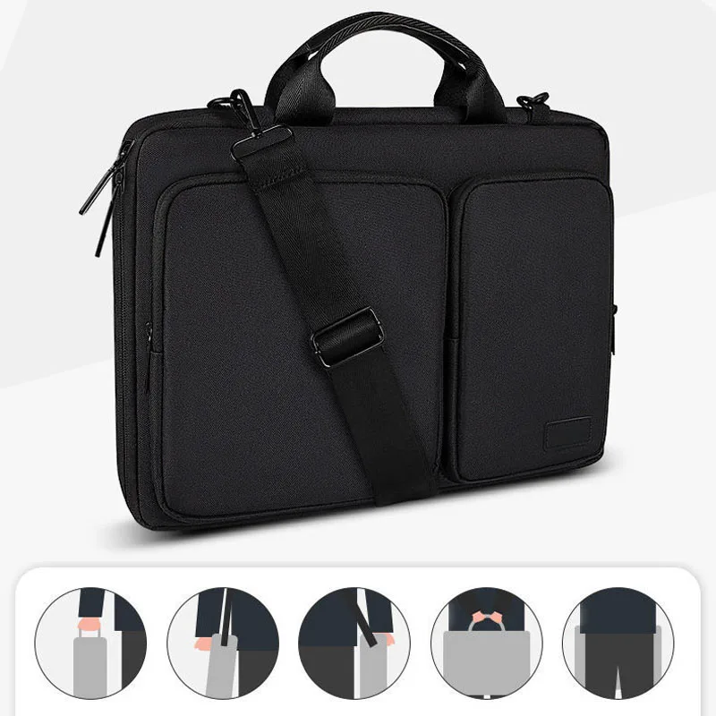Fashion Polyester Laptop Bags for Men Women 13.3 14.1 15.4 15.6 inch for Macbook Casual Portable Waterproof Notebook Office Bag