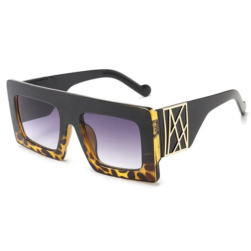 Солнцезащитные очки женские квадратные градиентные с леопардовым принтом UV400 2020