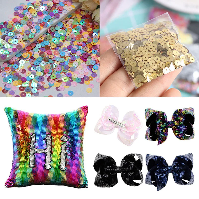 400 шт 6 мм Плоская Круглая ПВХ Рассыпчатая блестка с пайетками Свадебная женская