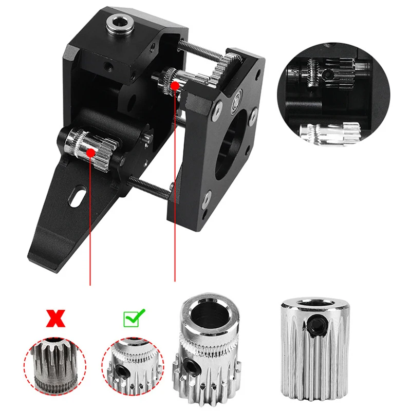 

New Dual Gear Metal BMG Extruder Bowden Dual Drive Extruder For Mk8 CR-10 Prusa i3 Mk3 Ender 3 DOM668
