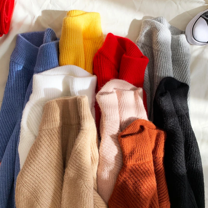 

2021 Winter Men's In Warm Pullover Casual Cashmere Sweater Brand Turtleneck Fashion Trend Woolen Knitting Multicolor Coats M-2XL
