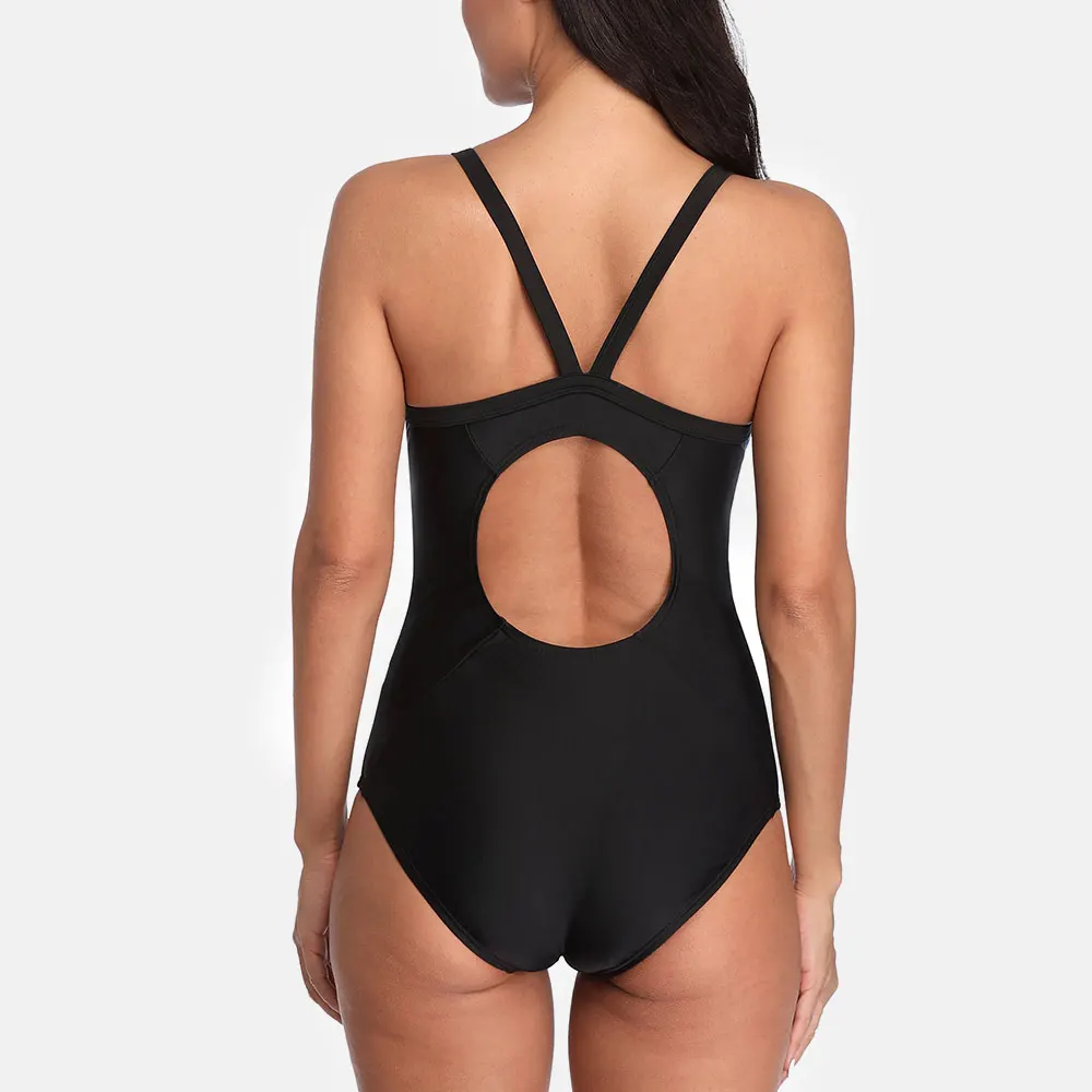 Привлекательный женский цельный спортивный купальник атлетическое бикини