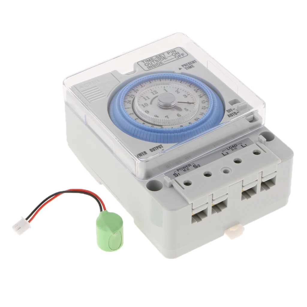 

Din Rail Mounted 24Hrs Chronometry Timer Mechanical Switch Industrial Analogue Timer Device