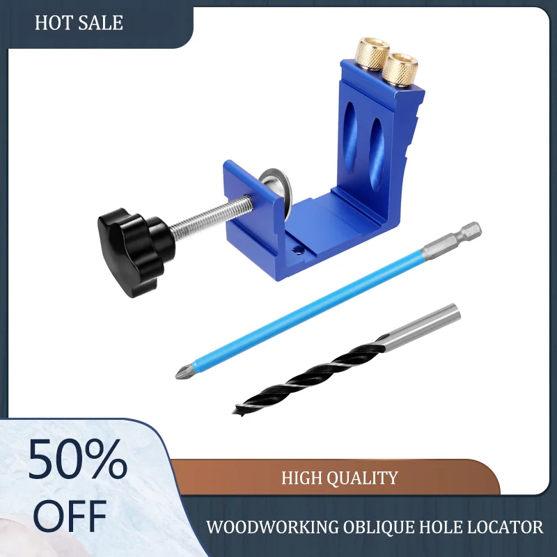 

Promotion Woodworking Oblique Hole Locator 15 ° Drilling Positioner Inclined Hole Digging Hole Opener Drill Locator