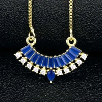 new arrival gold color geometric necklaces pendants crystal rhinestone copper cz collier korean fashion jewelry gift for women