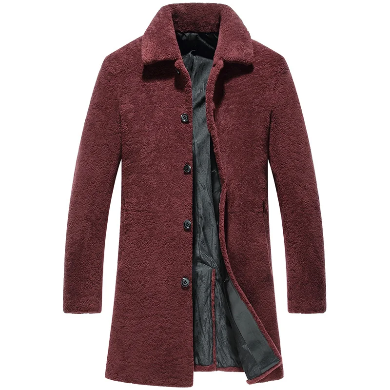 

woolen overcoat, Men's sheepskin coat, man's coat, natural fur coat