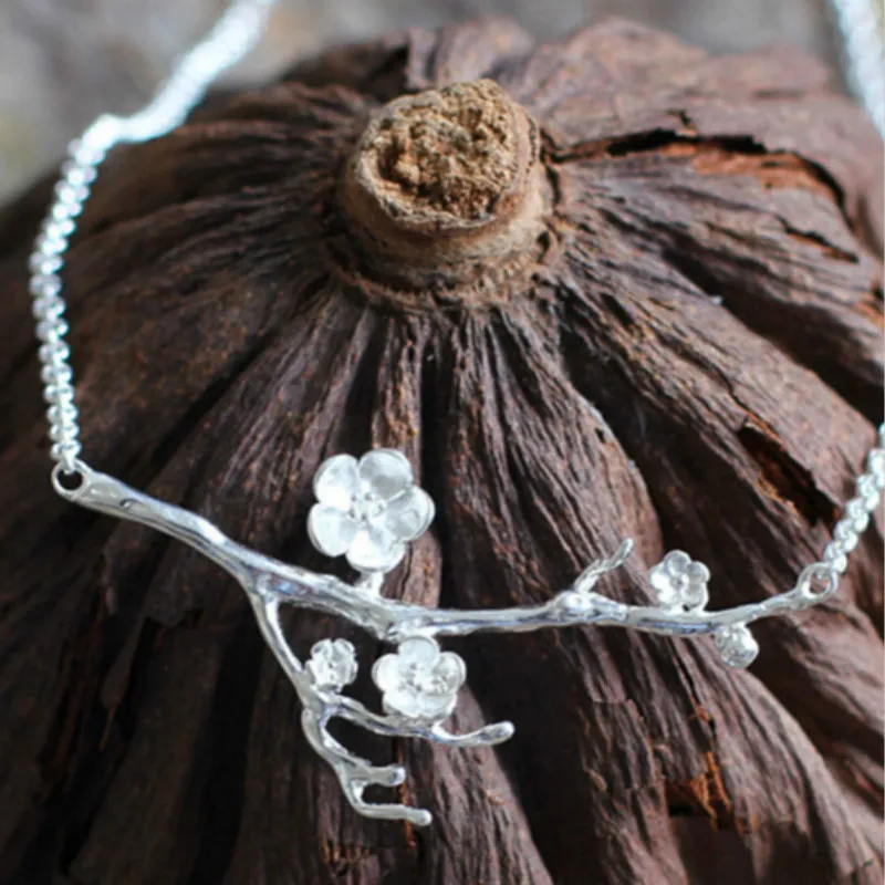 Ожерелье женское из серебра 925 пробы с цветком вишни | Украшения и аксессуары