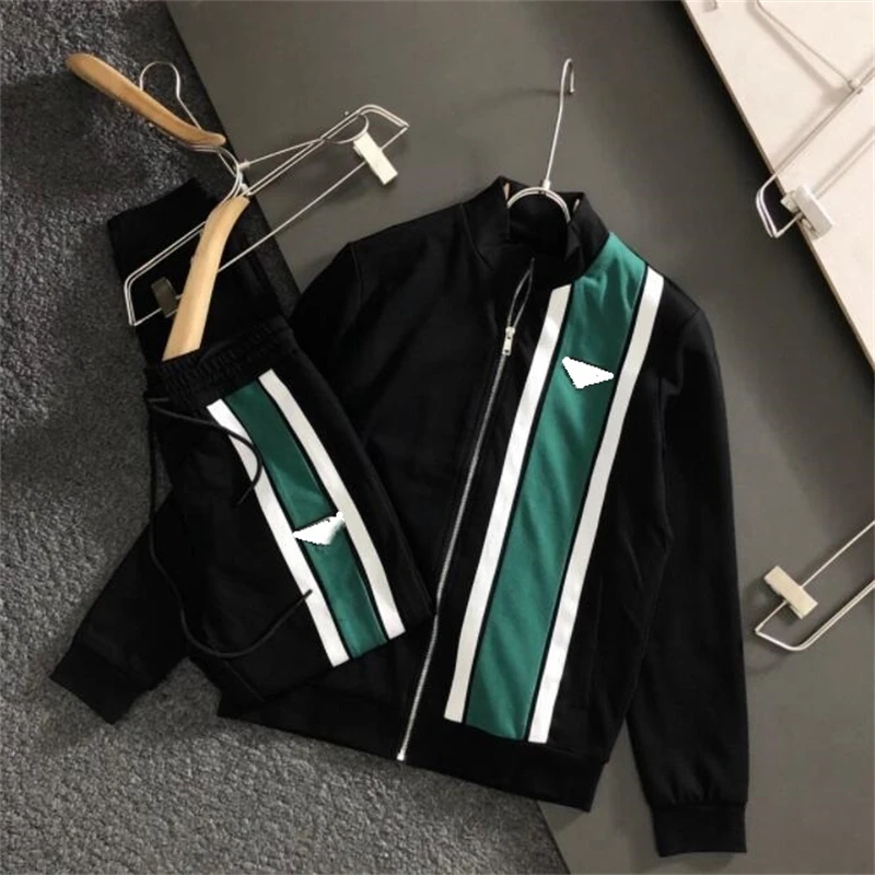 

New sportswear casual suit men Autumn and winter stand-collar sweater and trousers two-piece suit Fashion student clothing