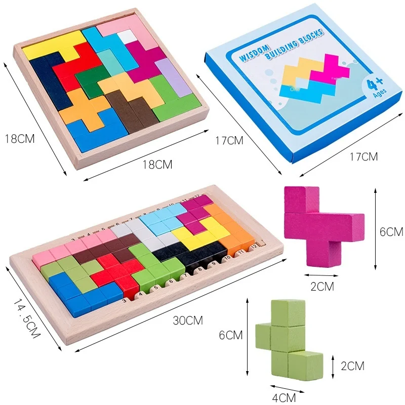 Детские Обучающие тетрис строительные блоки деревянная форма раннее