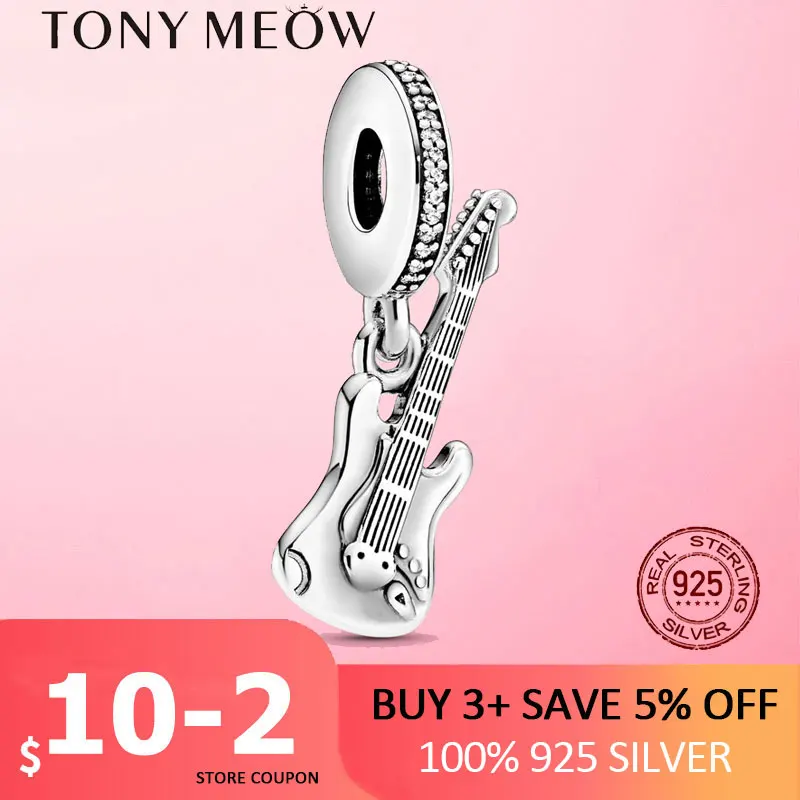 gitarre anhänger 925 sterling silber elektrische gitarre baumeln charme perlen fit original pan armband silber s925 schmuck machen free global sh