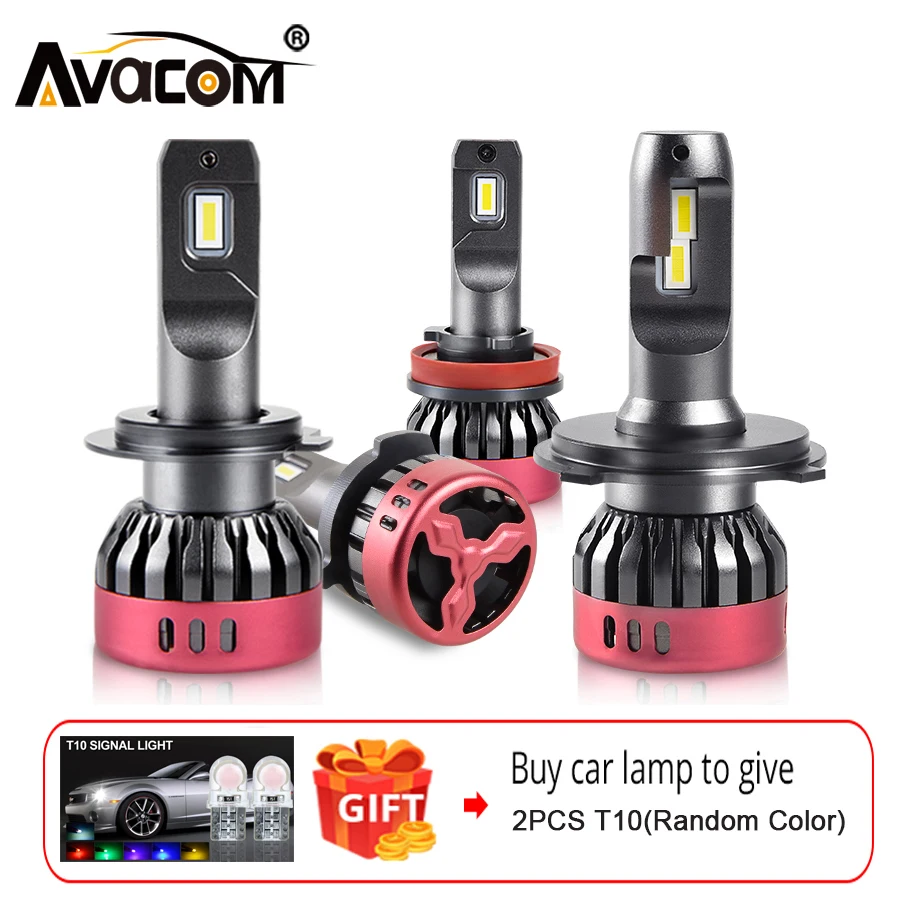 Avacom H7 светодиодный H4 Автомобильная лампочка H1 H11/H8 H15 9005/HB3 9006/HB4 Hir2 12V 24V 24W 4800LM 6500 к авто лампы Turbo высокая яркость светодиодный
