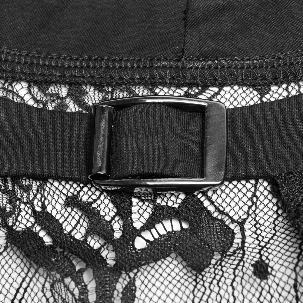 Женское черное кружевное платье в стиле панк модное трикотажное мини-платье