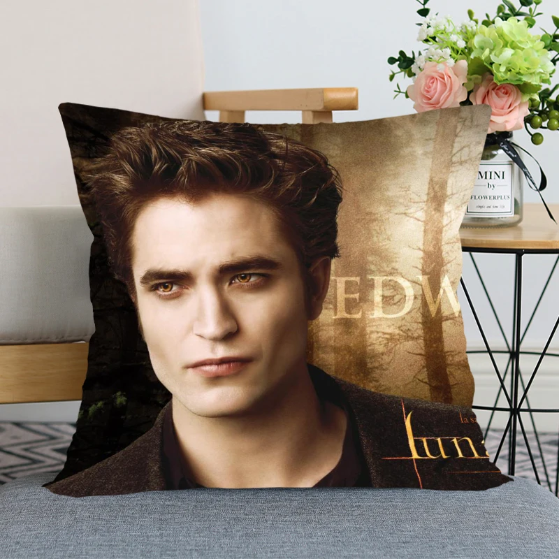 Наволочка "Сумерки" для дома, офиса, декоративной квадратной подушки с молнией, из мягкого атласа, не выцветает.