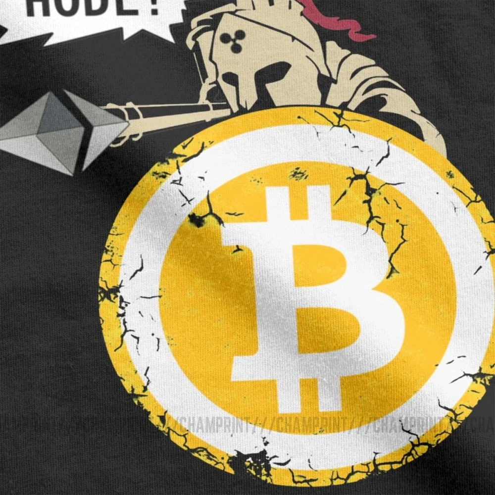 Биткойн HODL Your Cryptos криптовалюты Забавные футболки для мужчин одежда с короткими