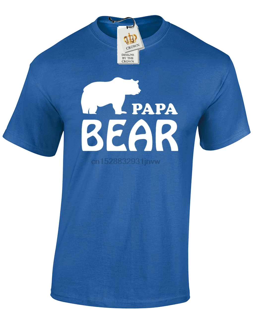 Мужская футболка Papa Bear забавная семейная папочка подарок отцу Королевский L