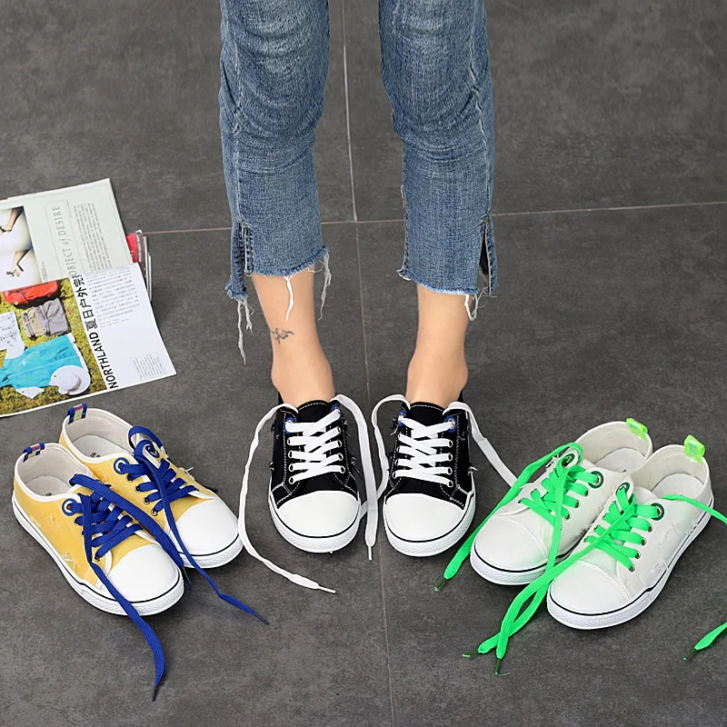 Желтая милая дешевые парусиновые туфли для женщин из канваса без шнурков дышащие