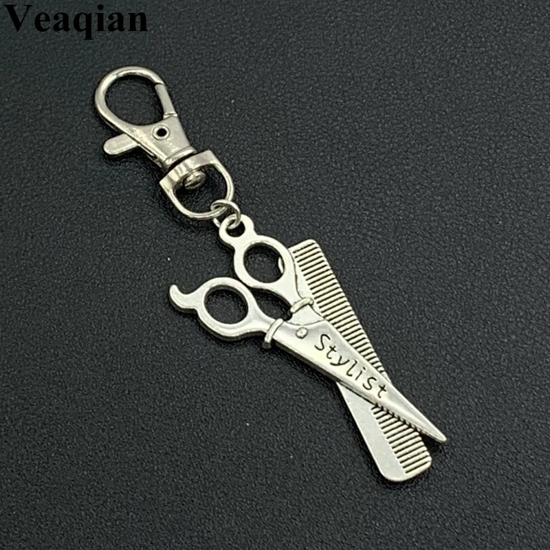 1 шт. антикварные посеребренные ножницы гребень для детской бижутерии DIY брелок