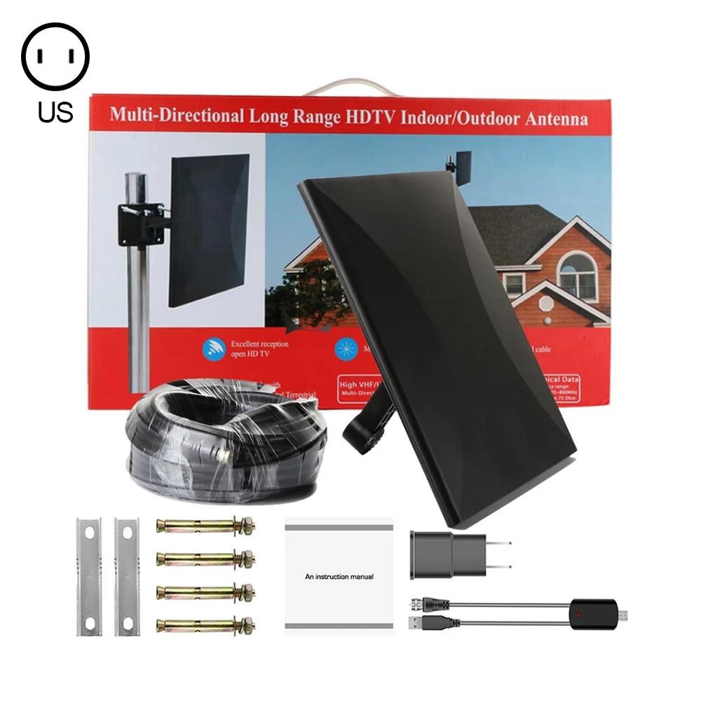 

TV Antenna Digital HD Strong Signal120Miles 4K UHF VHF Satellite Receiver TV Box Satellite Tuner Outdoor Omnidirectional Antenna