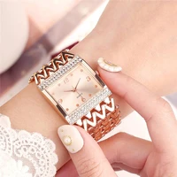 square wrist watches for women stainless steel gold fashion personality female watch diamond wristwatch wrist watch