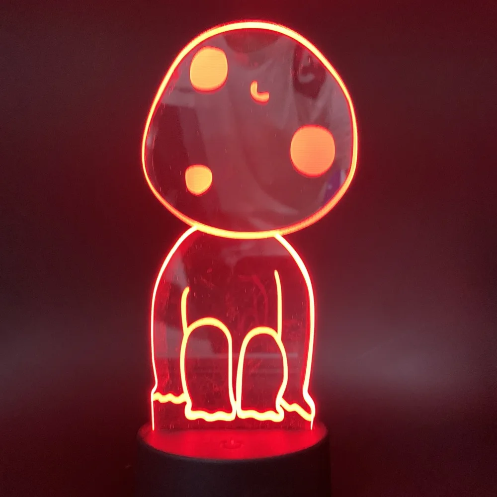 3D светодиодный ночсветильник принцессы Mononoke 7 цветов меняющая цвет лампа Kodama