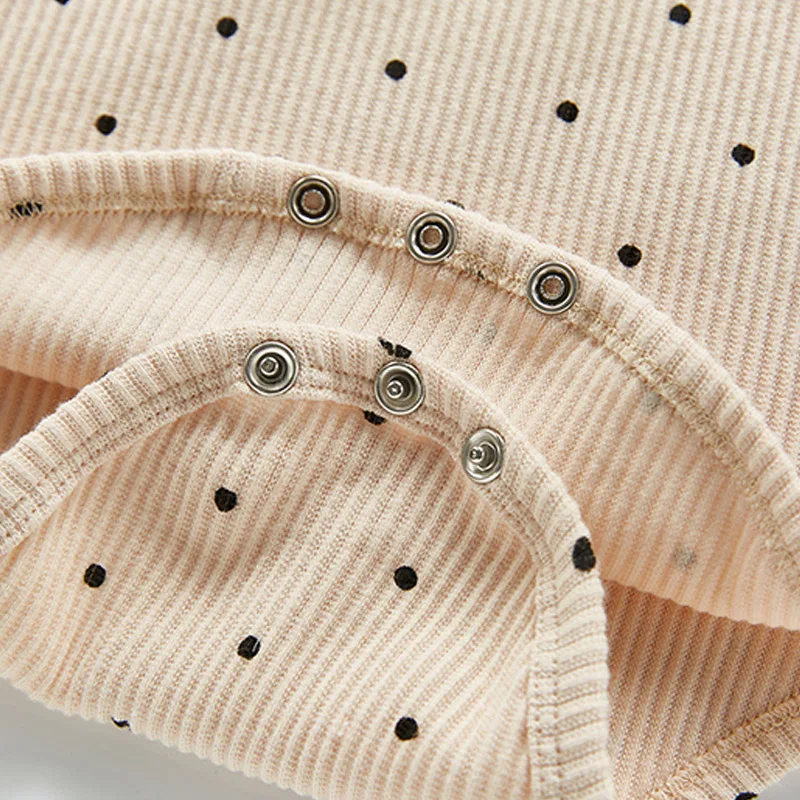 

Keelorn Autumn Baby Rompers Climbing Suit Dot Bottomed Jumpsuits + Legged Pants + Hat Three Piece Set Korean Clothes
