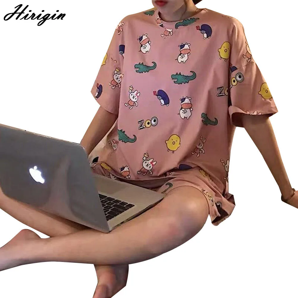 Женская пижама с рисунком крокодила для девочек Повседневная одежда короткими