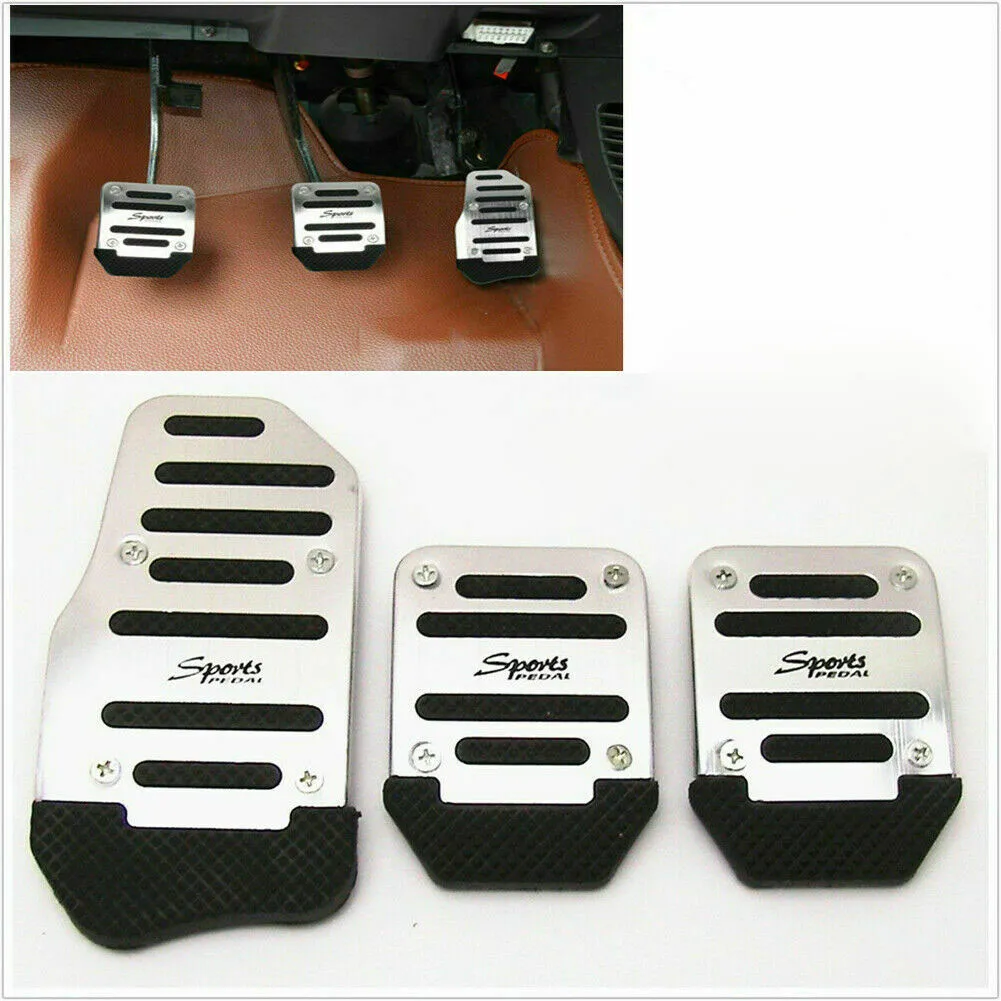 

3x Car Foot Pedal Accessories Aluminum Alloy Anti-skid Automatic Pad Cover
