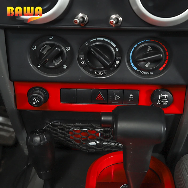 Наклейки BAWA для молдингов салона Jeep Wrangler JK 2007-2010 автомобильная консоль
