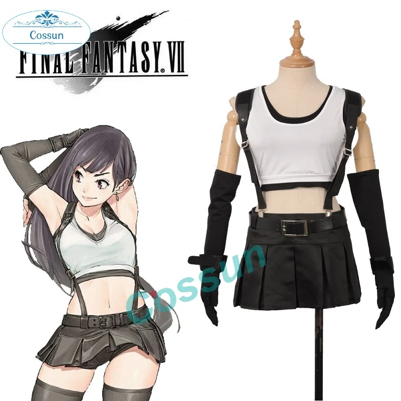 

2021 New Anime Final Fantasy VII Remake Tifa Lockhart Dress Cosplay Costume Women Customization