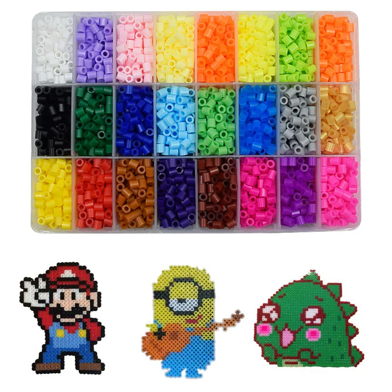 

24/72 colors box set hama beads toy 2.6/5mm perler educational Kids 3D puzzles diy toys fuse beads pegboard sheets ironing paper