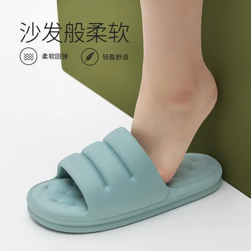 

2021 Summer Couple Slippers Flip Flops Beach Women Shoes Sandals Platform Flat Rubber House Bedroom Bathroom Korean Slides Soft