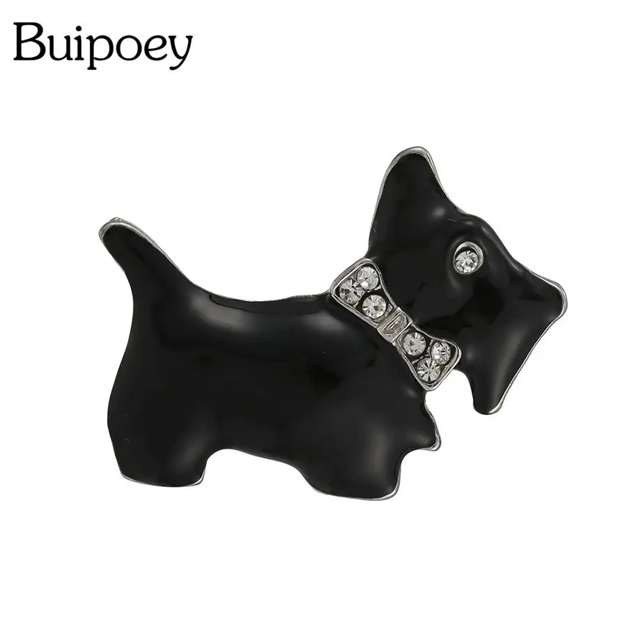 

Buipoey Black Dog Brooches For Women Men Original Animal Brooch Holiday Decoration Children Boys Girls Jewelry Gifts