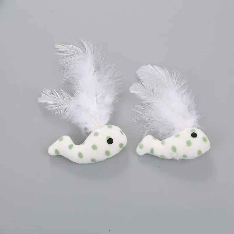 Small fish 1 1 шт. 18 см кошачьи игрушки для домашних животных Настоящий мех кошка длинношерстный хвост перья мыши мышь Кролик кошка собака игрушки - Цвет: Small fish 1