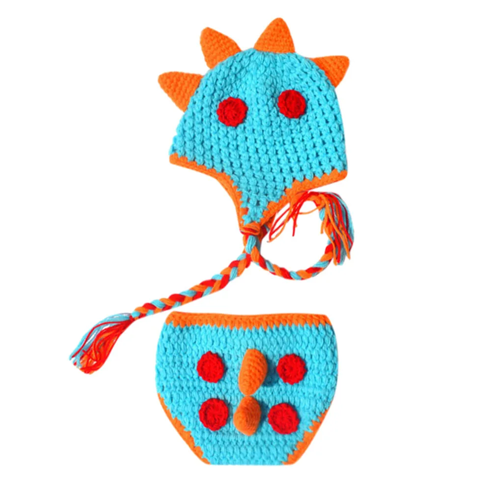Knit Cartoon Cap Infant Boy baby Short Outfit Newborn Photography Props Accessorie Kawaii new born photography Hat | Детская одежда и