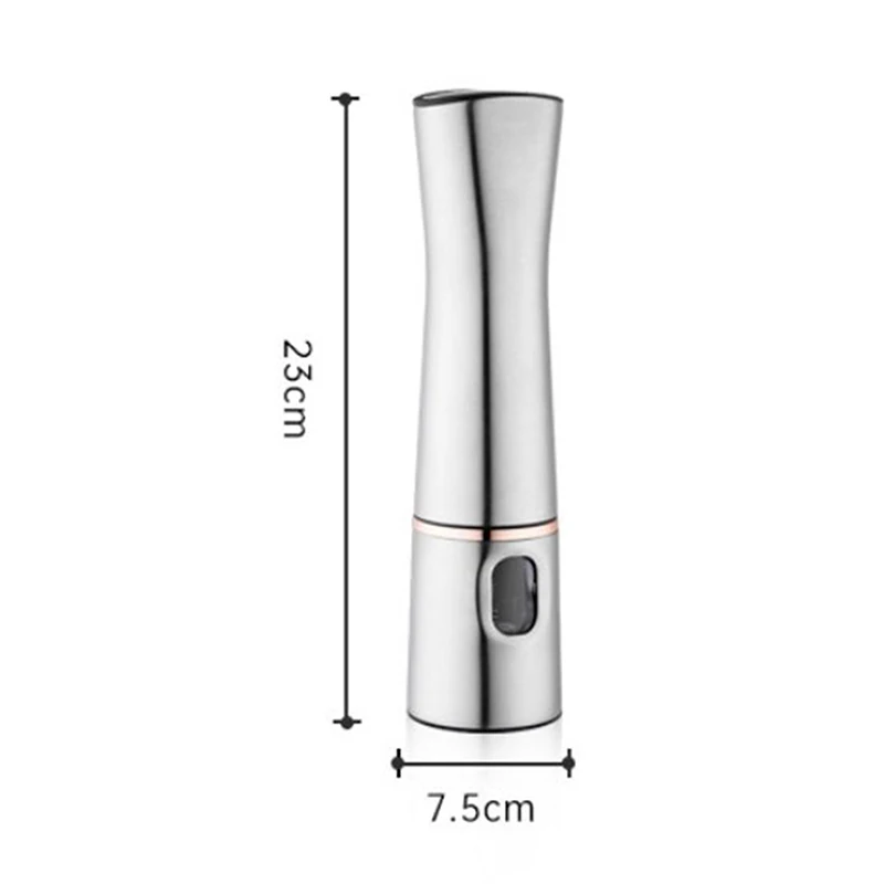 

Electric Pepper Mill Stainless Steel Salt Shaker And Spice Grinder Set Ceramic Core Visible Powder Bin Home Kithchen Accessories